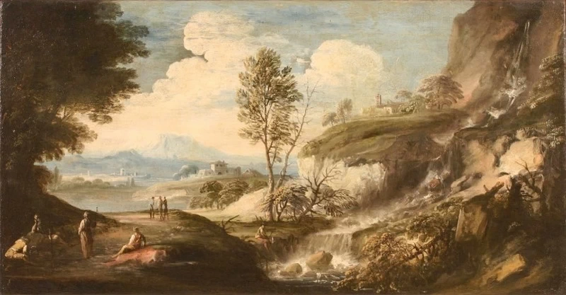 Giuseppe Zola-55-Paesaggio con cascata